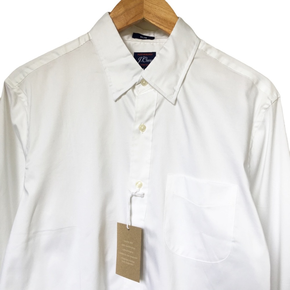 J. Crew Men’s Slim Performance Twill Shirt White XXL